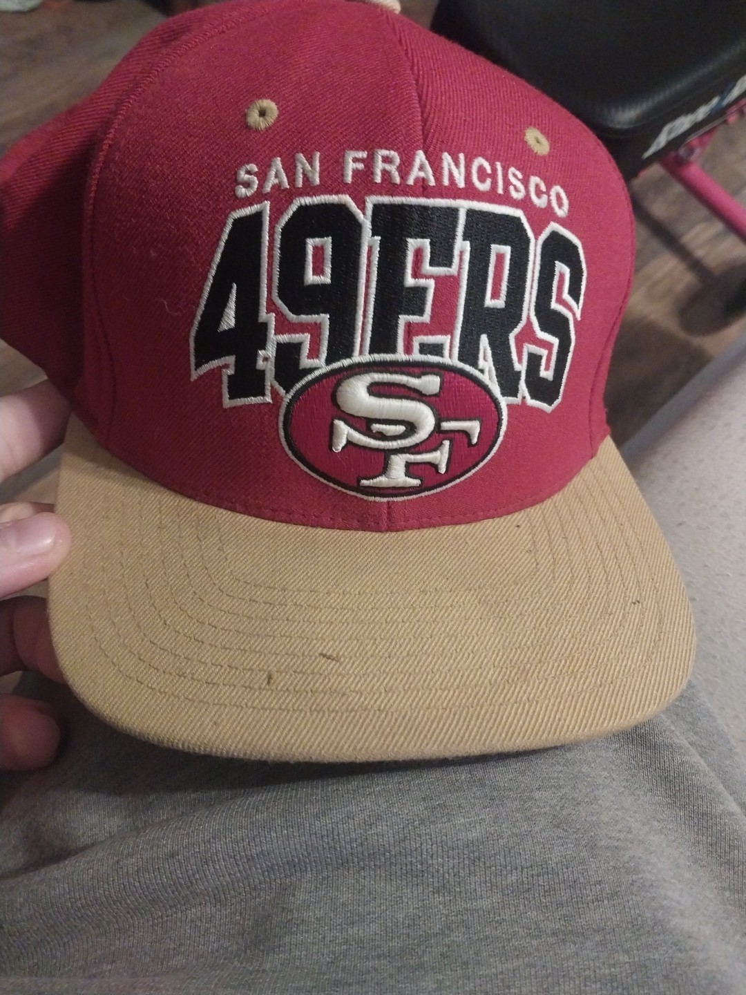 Mitchell & Ness-San Francisco 49ers-Snapback Cap/Hat-One Size-Red & Gold