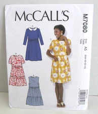 McCall's 7080 Pullover Dresses w/Gathered Skirt Misses' 6-14 Pattern Uncut