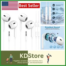 2 Pack Wired Earbuds 3.5mm Jack Stereo Earphones with Microphone  Volume Con...