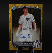 Cam Schlittler Chrome Sapphire 2025 Sapphire Gold /50 Auto