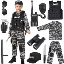 Luucio SWAT Police Costume for Kids, Kids Police Costume for Boys with SWAT