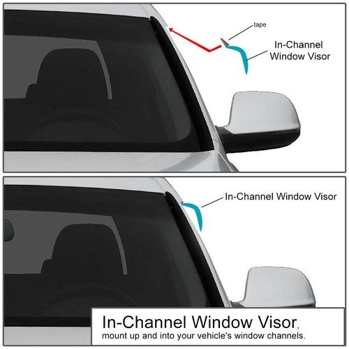Fit 98-04 Frontier D22 Smoke Tint Window Visor/Wind Deflector Vent Rain Guard - Picture 3 of 6