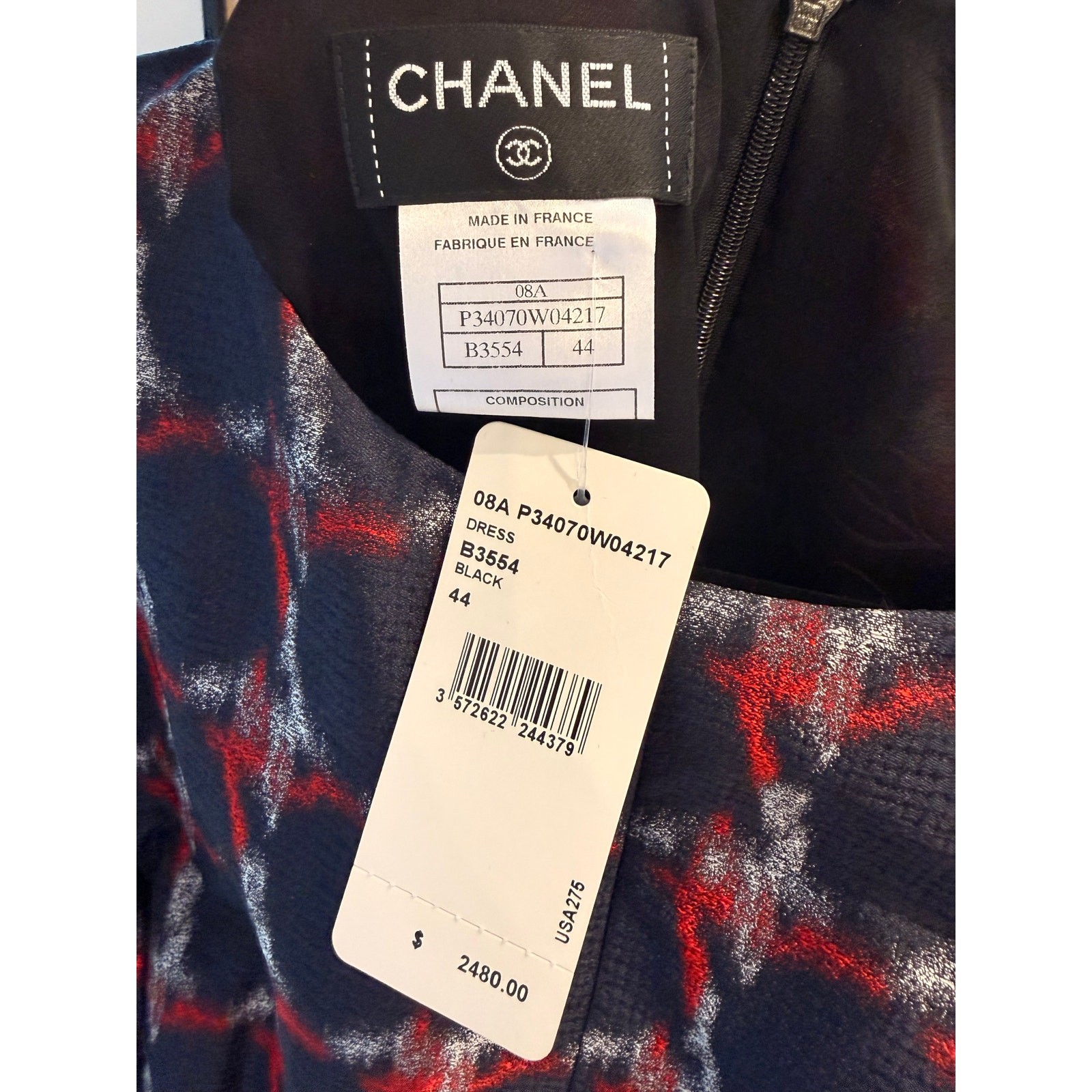 Chanel 08A Paris-Venice Wool Silk Sheath Dress NWT FR 44 image 5