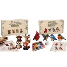 3D Beaded Animal Kit Handmade Beadwork Art Craft Set with Instructions,Beginners