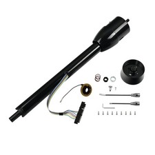 28 Tilt Manual Universal Black Steering Column 9-hole Wheel Adapter No Key