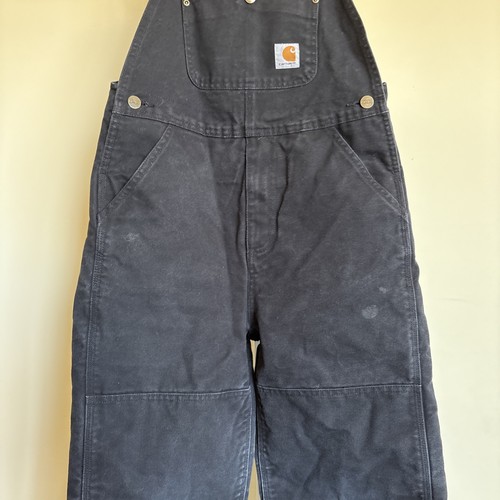Carhartt Youth 10 Black Duck Cotton Canvas Overall Insulated Bibs - Picture 5 of 12