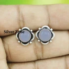 Lavender Jade Gemstone 925 sterling silver handmade jewelry Stud Earrings