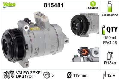 Kompressor Klima Klimaanlage Klimakompressor für Renault Valeo 815481 2015 ->