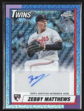 Zebby Matthews 2025 Topps Chrome Silver Pack 1990 RC Auto /299 #CBA-ZM Minnesota