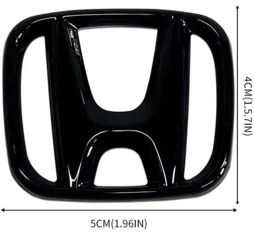 BLACK 40MM*50MM Emblem Logo STEERING Badge Fits Honda CIVIC 2006-2024 SI Sedan - Image 4 of 4