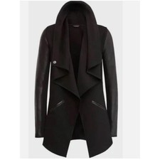Spanx Drape Front Cardigan Jacket Womens 1X Overcoat Ponte Asymmetrical