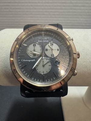 Citizen Eco-Drive chronograph watch with a textured dark gray dial 