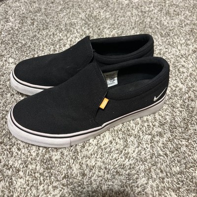 Nike SB Check Solarsoft Canvas Slip On Skate Sneakers Black Womens Sz 7.5 Shoes