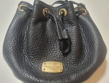 Shoulder Bag - Michael Kors Pebbled Black Bucket Gold Hardware 9x6.5