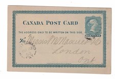 1880 Point Edward Canada Postal Card to London Ontario