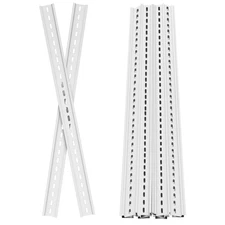 6 PCS 39x1.38x0.3 Inch High Slotted Extruded Metal DIN Rail Silver Aluminum