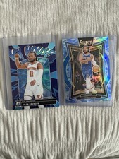 Jalen Brunson 2 Card Lot, My House Purple Optic, Select Blue Camo #/99