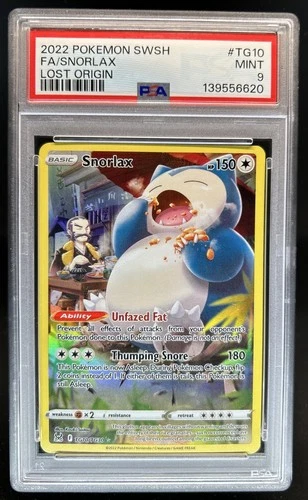 2022 Pokemon SWSH Lost Origin Snorlax Trainer Gallery #TG10/TG30 PSA 9