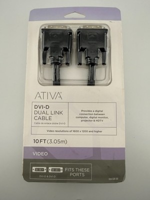 Ativa  DVI 828-510 Black Dual-Link HDTV & LCD Digital Monitor Cable - 10-Feet
