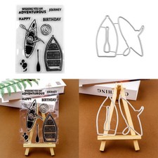 Adventurous Journey Clear Stamps and Metal Cutting Dies for Diy Scrapbooking