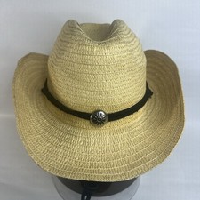 Straw Cowboy Hat for Men Women, Western Cowgirl Hat Wide Brim Sun Hat Sz L