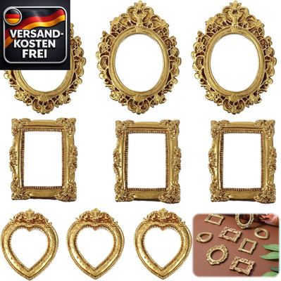 Mini Bilderrahmen Vintage Gold Set für Fotoschmuck Dekorationen