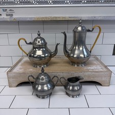 Royal Holland Zeister Beverage Service Set Coffee & Tea Vintage 1970s Pewter