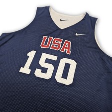 Nike Team USA Basketball Tryout Practice Jersey Mens Large Reversible Blue White