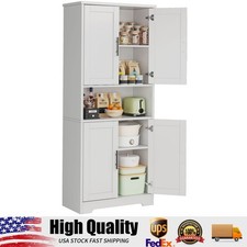 70" Tall Kitchen Pantry Cabinet, Storage Cabinet with Doors Adjustable Shelves
