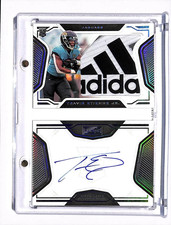 2021 Panini Playbook Travis Etienne Jr RC Adidas Glove Patch Auto Booklet #1/5