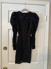 Express Women’s XS Black Lace Long Sleeve Cocktail Formal Mini Dress BNWT