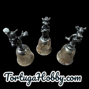 Vintage Disney Character Bells Lot Of 24 Mickey And Friends Pewter Set