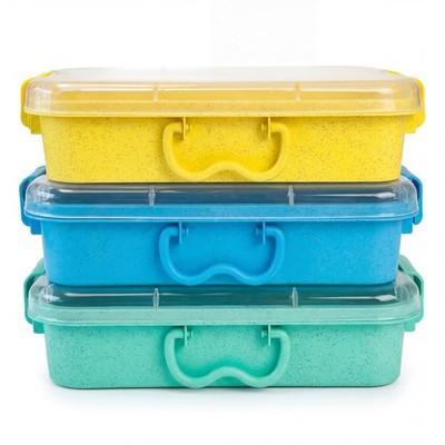 3 Pack, Empty Sensory Bin, Wheat Straw Material，13.5 Inch Storage Container, ...