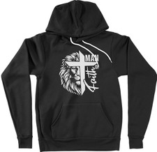 Christian Men Hoodie Sweater Man of Faith Religious Christian Faith Cross Bible