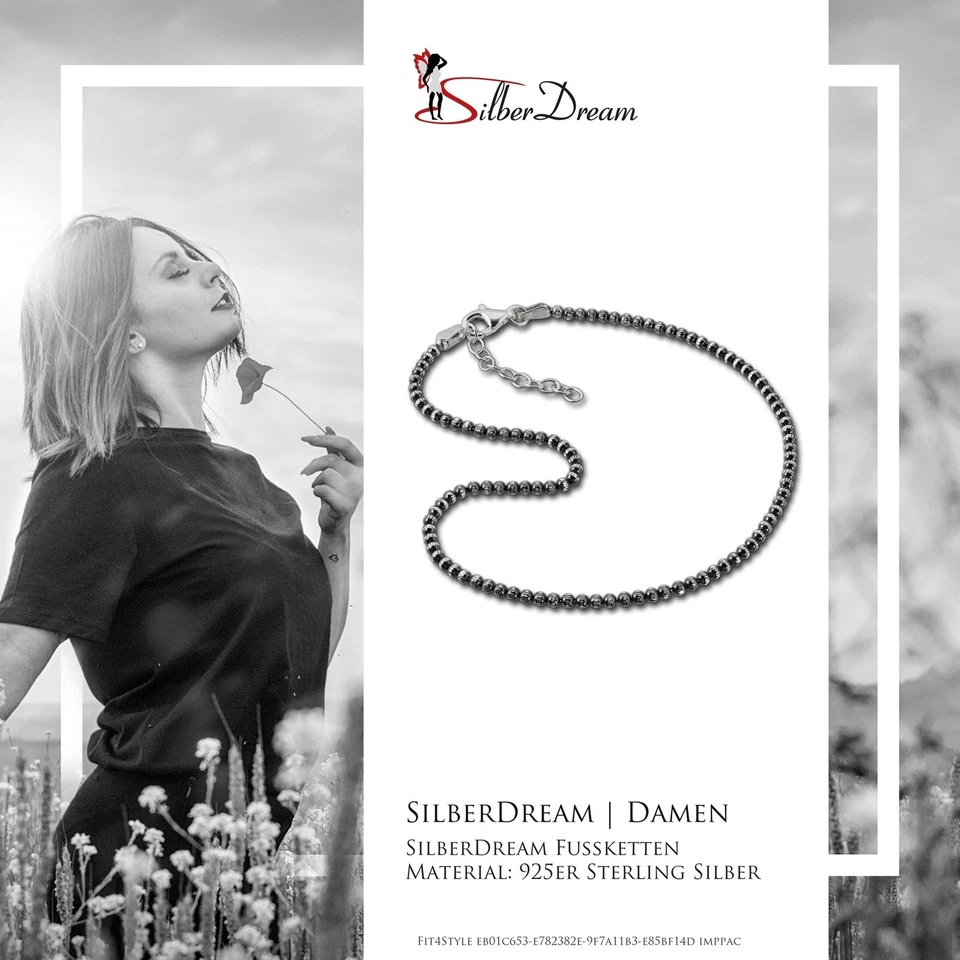 Silberdream Cavigliera Annerito per Donna Gioielli Argento Sfere 27cm SDF2164K - Immagine 2 di 4