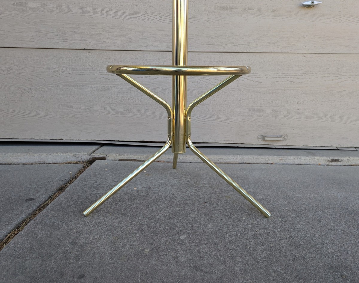 Vintage Hollywood Regency Gold Brass Tone Metal Coat Rack Hall