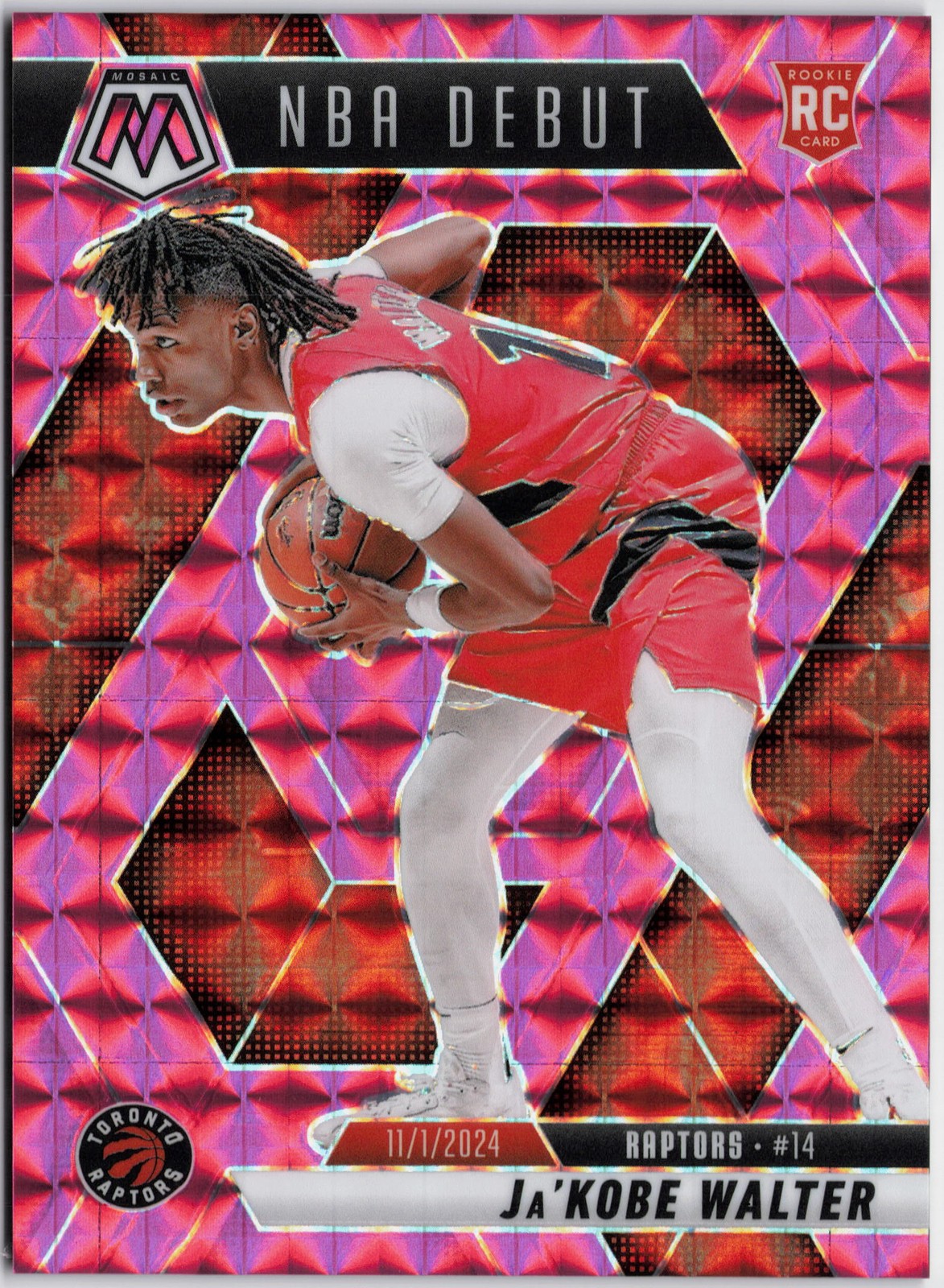 2024-25 Panini Mosaic #253 Ja’Kobe Walter Pink Mosaic #/175 RC Rookie