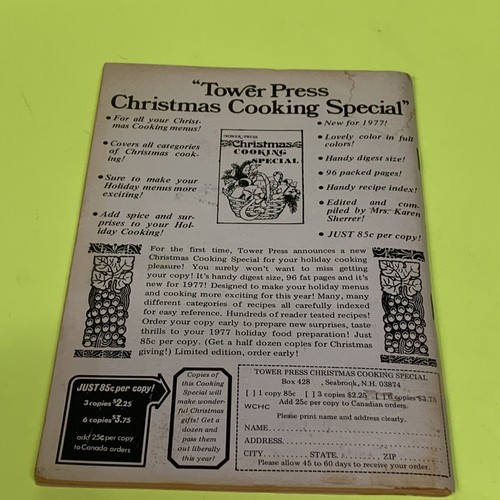 Women's Circle Home Cooking Magazine Cookbook Recipe Book November 1977