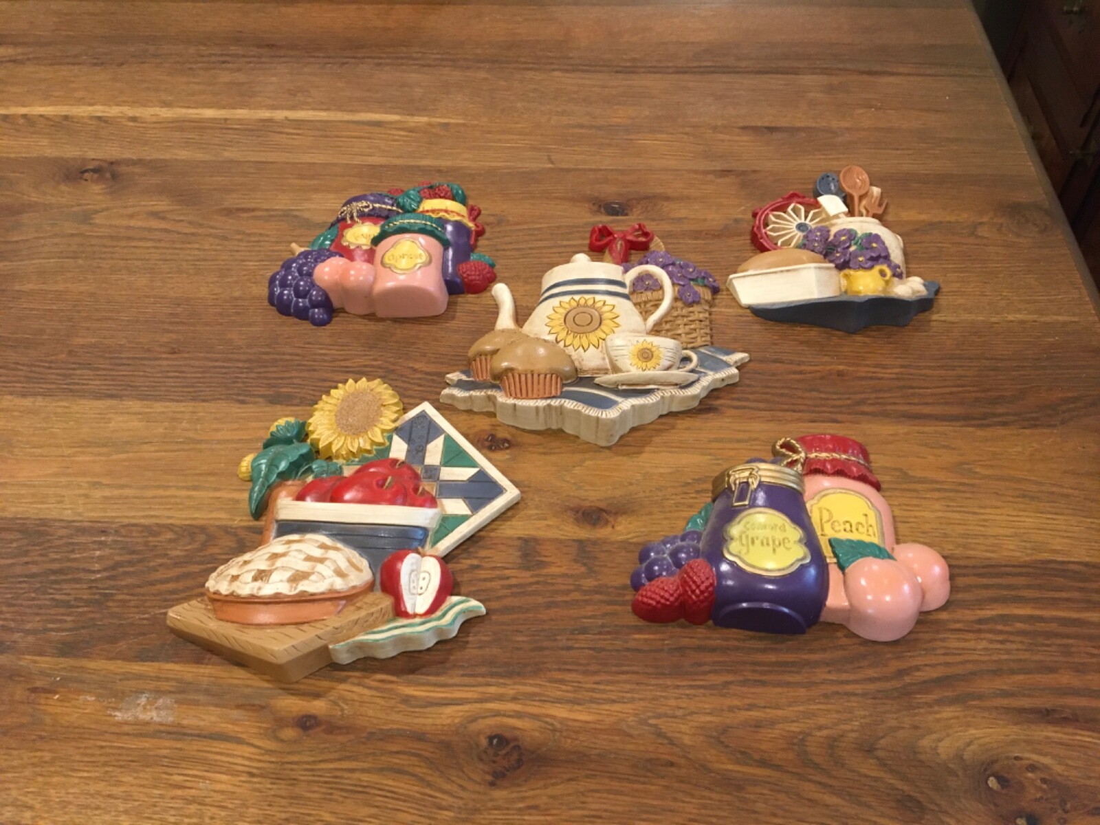 Vintage LOT (5) Home Interior & Gifts Molded Plastic Kitchen Wall