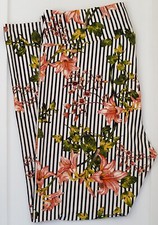TC LuLaRoe Tall  Curvy Leggings Cute Flowers Black White Stripes S16 New