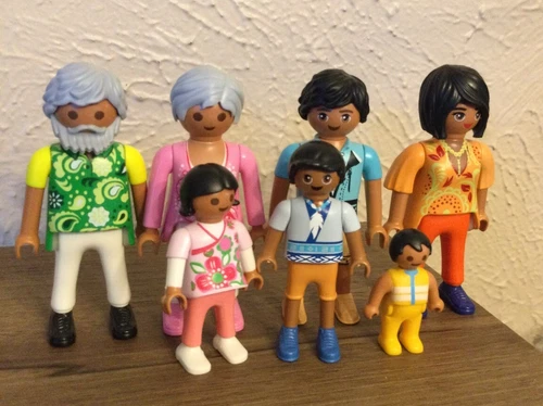 Playmobil Custom Figure Set Hispanic Ethnic Family Old & Young Couple Baby Kids