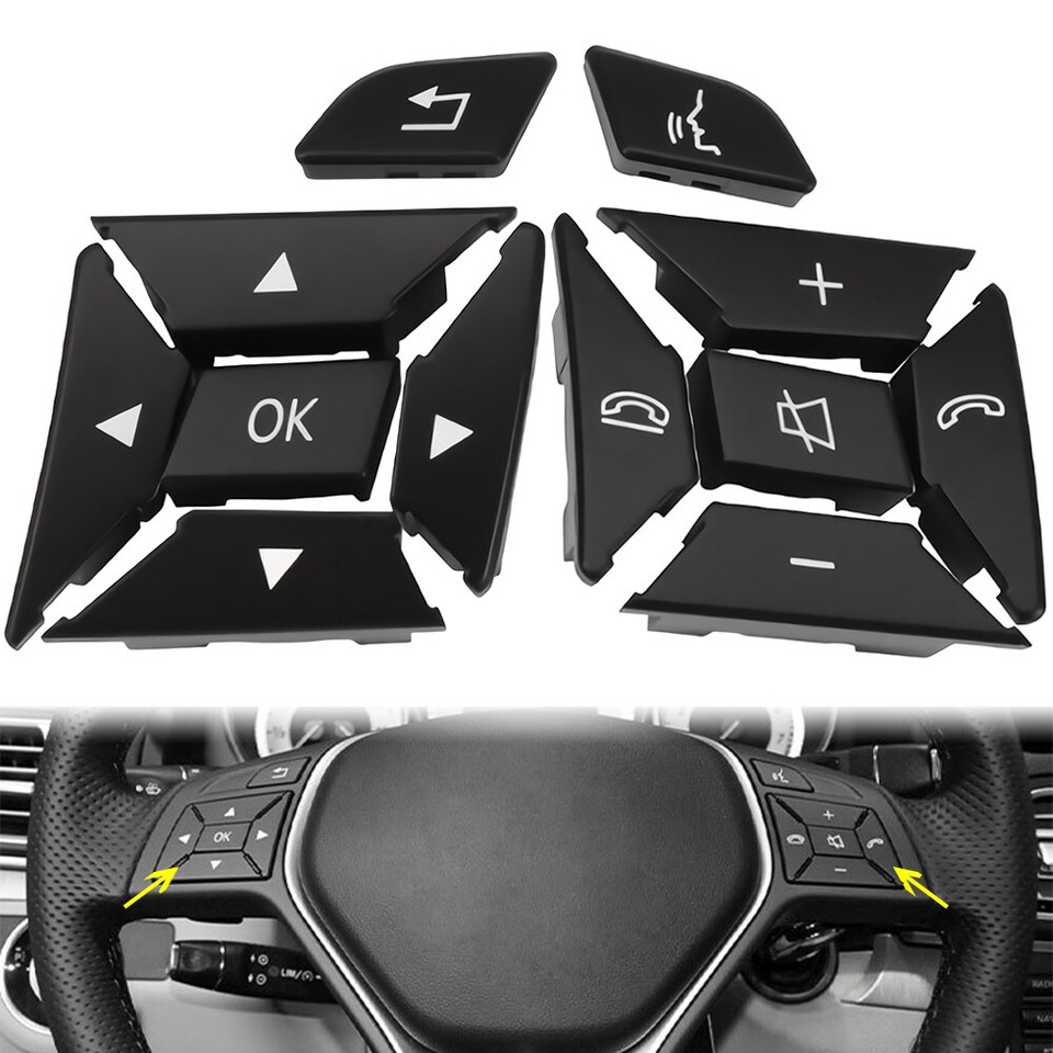 Pair Steering Wheel Control Switch Cover for E200 E250 E300 Left