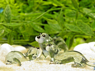 Glasfiguren Set 3tlg. Otterfamilie Thür. Lauscha Cursdorf Lutz Neumann