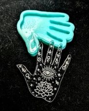 Shiny PALMISTRY HAND Silicone Mold - 3 Sizes - Resin Jewelry Crafts 