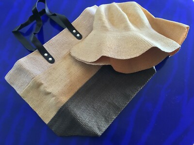 CAPELINE VINTAGE 2000ER JAHRE SHOPPER UND HUT TASCHE PASSENDES SET NEU
