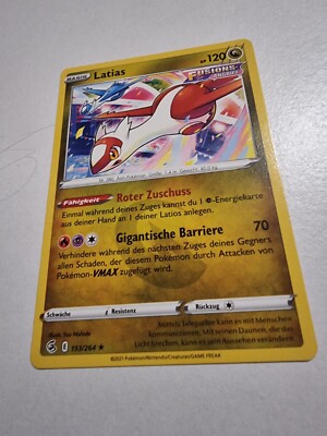 Latias 193/264 Fusions Angriff Pokemon Karte Deutsch NEU & NEAR MINT im Sleeve 