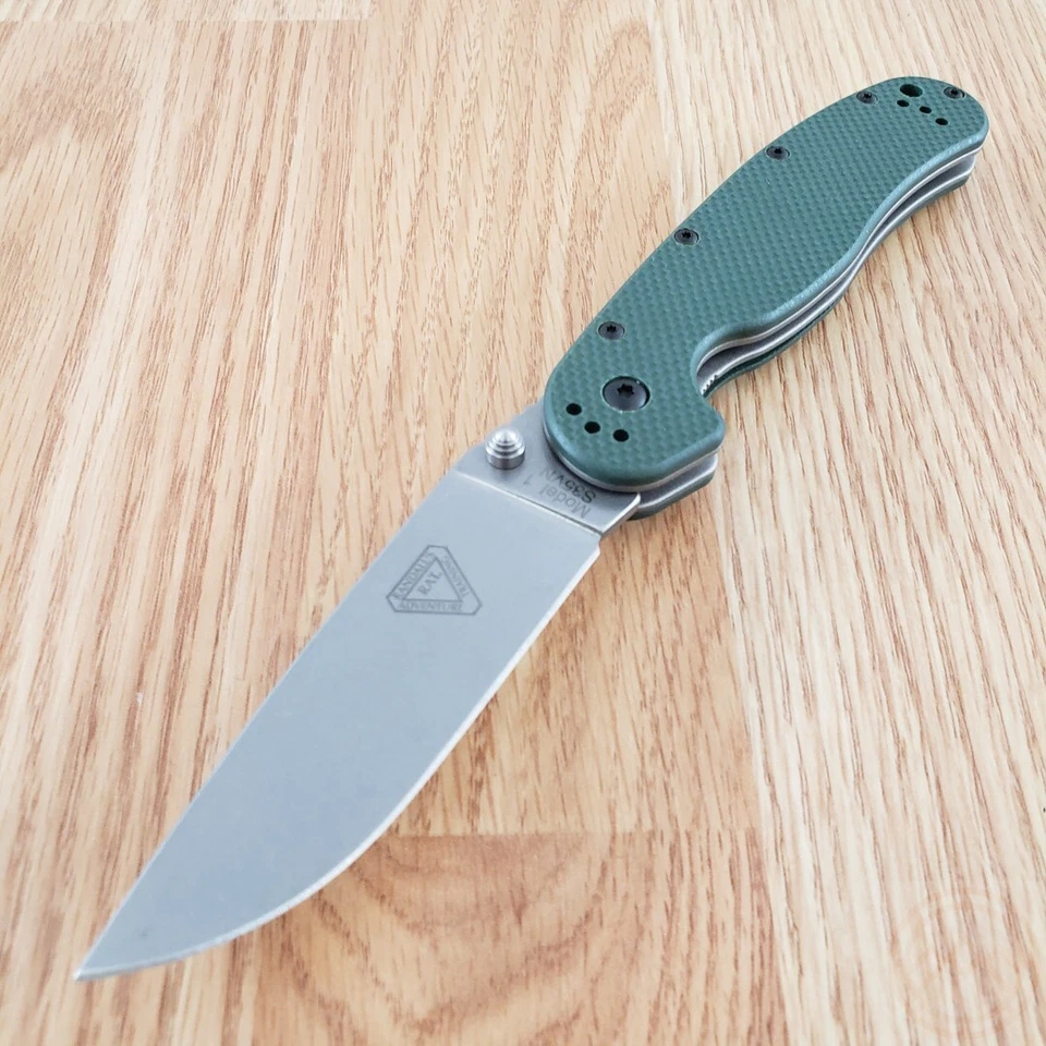 Ontario RAT 1 Folding Knife 3.5" Stonewash Finish S35VN Steel Blade G10 Handle - Image 2 of 4