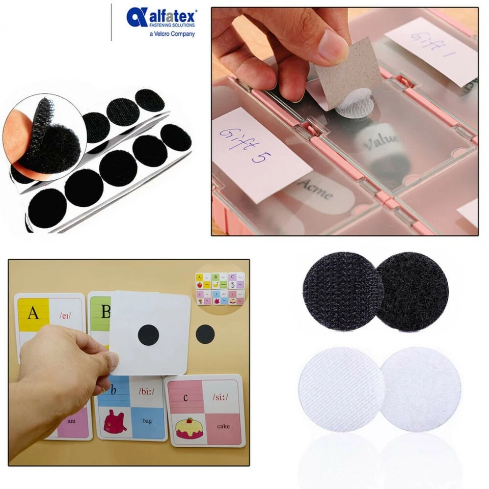 Hook & Loop 13mm 21mm Dots Self Adhesive Coins VELCRO ALFATEX BRAND - Image 2 of 4