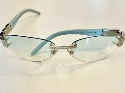 Kieselstein-Cord blue lens sunglasses w/signature metal design&blue leather blue-metal-kieselstein-cord-  main image 2