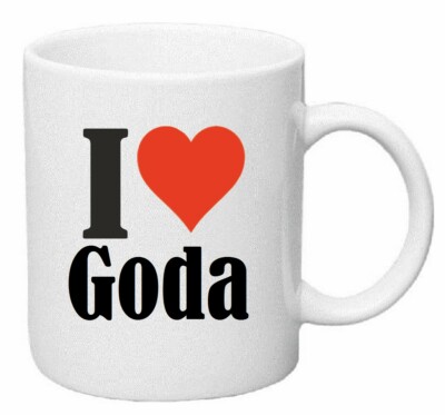 Kaffeetasse I Love Goda Keramik Höhe 9,5cm in Weiß